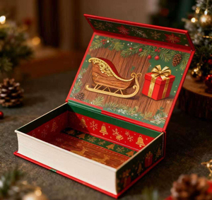 Custom Magnetic Closure Christmas Gift Box with Greeting Card Slot and <b>Tissue</b> Insert Brand OEM - Product Image 2