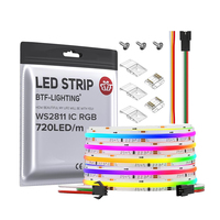 Bande LED numérique COB à pixels adressables Magic Dream Color Ws2811IC DC24V 12V 720 LED RGBIC avec effet de poursuite de couleur