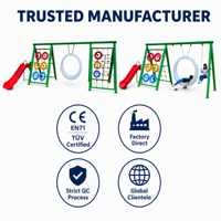 Structure de jeu personnalisée SageDelightRides avec toboggan à anneaux, poteau en acier galvanisé LLDPE pour enfants, fabricant pour centres de vacances