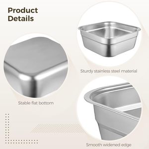 Durevole in acciaio inox grande contenitore quadrato Multi-Purpose piatto <span class=keywords><strong>vasca</strong></span> <span class=keywords><strong>lavello</strong></span> per <span class=keywords><strong>cucina</strong></span> per il lavaggio delle verdure e uso domestico - Product Image 2