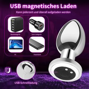 Vibrateur sans fil STELLAR PATH avec télécommande, mini stimulateur anal en métal à 10 fréquences, plug anal USB - Product Image 4