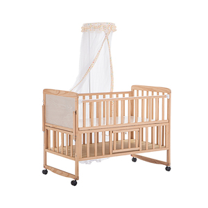 Kid Products Baby Furniture Modular <strong>Crib</strong> Pine Solid Wood Kindergarten <strong>Crib</strong> with Guardrail - Product Image 1