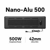 Panel Infrarrojo de Grafeno Negro Mate de 500W, Solución de Calefacción Moderna para Oficina, Montaje en Pared Minimalista, Perfil Ultrafino, Alta Gama