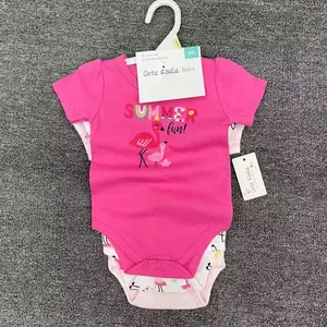 Grosir butik pakaian balita baju balita katun musim panas pola imut motif floral kecil set baju anak-anak bayi perempuan