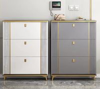 Meuble à chaussures intégré ultra-fin, armoire à chaussures moderne anti-poussière à ouverture rabattable pour hall d'entrée et petits espaces domestiques