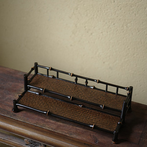 Bamboo double-layer cup rack, teapot rack, <b>teacup</b> rack, tea set storage rack, display rack, bamboo tea rack, drain rack - Product Image 2