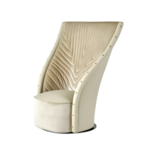 Fauteuil individuel de luxe moderne pour salon de villa italienne, chambre d'hôtel, bureau à domicile, avec structure en bois et velours écologique, idéal pour la détente