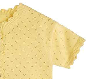 Set di Abbigliamento Estivo per Ragazze, T-shirt e Pantaloncini Casual, Completo Due Pezzi, Top a Maniche Corte con Bordo Smerlato in Maglia - Product Image 3