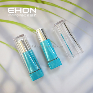 Custom Color Thick Wall Square Lipstick <b>Tubes</b> Empty Metallic Base Transparent Cap <b>Plastic</b> Lipstick Container Makeup Packaging - Product Image 5