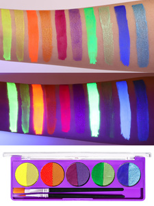 ผงเครื่องสำอางสำหรับแต่งหน้าผงทาสีศิลปะบนร่างกาย10สีประกายยูวี10สีแบบกำหนดเอง - Product Image 6