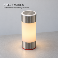 Lampe de table LED sans fil rechargeable personnalisée pour restaurant, avec fonction d'appel serveur et menu intelligent NFC intégré