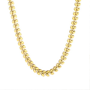 Delicado Collar de Mujer en Acero Inoxidable 316L con Baño de Oro PVD de 14k/18k, Cadena Tipo Espiga, Joyería Fina - Product Image 5