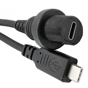 <b>Usb</b> 2.0 3.0 <b>Type</b> <b>C</b> Female Screw Panel Mount to <b>USB</b> <b>C</b> Male Straight Angled Adapter Extension <b>Cable</b> <b>Type</b> <b>C</b> Panel Mount <b>Cable</b> - Product Image 6