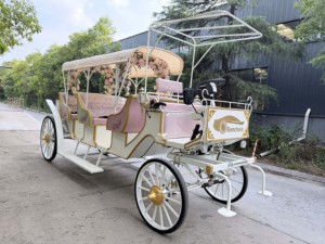 Carroza de Cenicienta Personalizada con Diseño Floral, Vehículo Eléctrico de Lujo de Cuatro Ruedas para Turismo, Fabricante de Transporte Especializado - Product Image 1