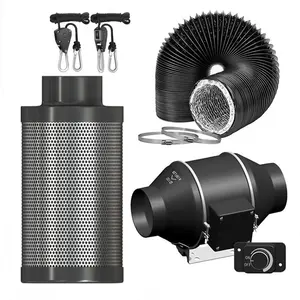 Air Filtration Kit 4 Inch 212 CFM Ventilation system duct Fan with Speed Regulation Controller and Carbon Filter Ducting Combo