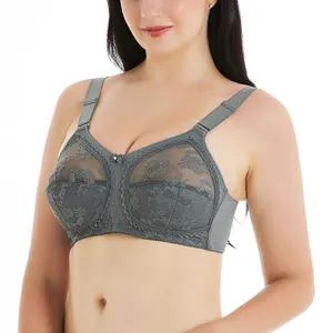 Popular nuevo sujetador de copa completa de talla grande sin aros con encaje en contraste recortado con volantes sexy fino cómodo para mujer sujetador de mujer de 40 tallas - Product Image 1