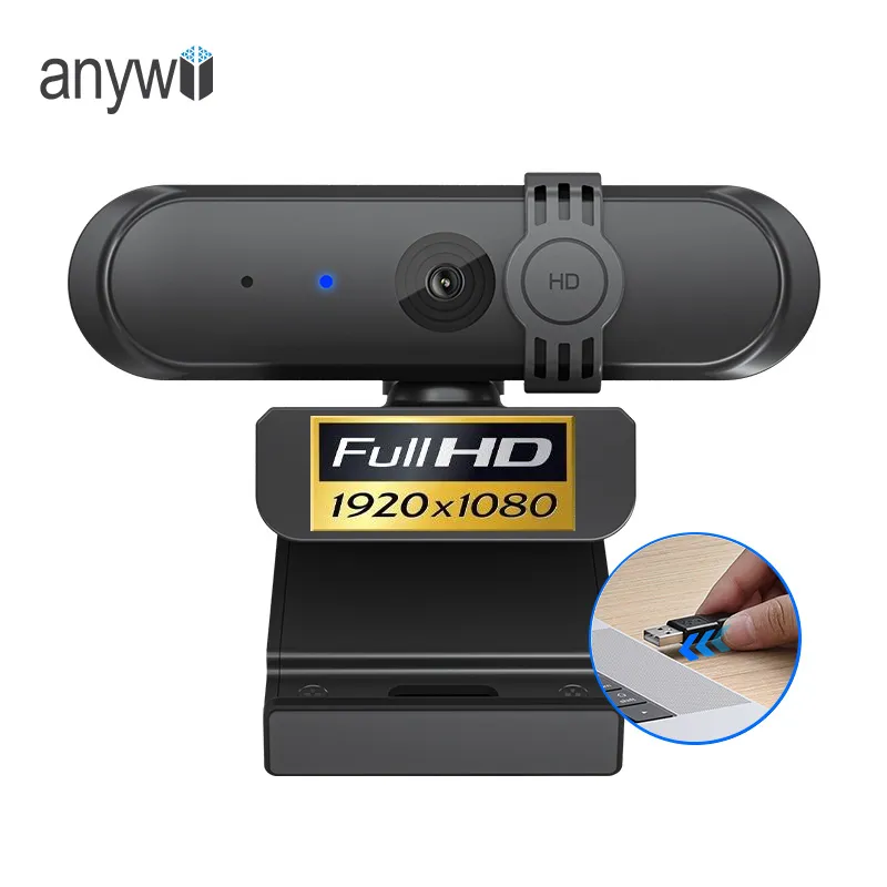 Anywii H806 1080P USB Webcam Full HD Máy Ảnh Web Cam Với Bìa Microphone Cho Mac Máy Tính Xách Tay Máy Tính Để Bàn Cuộc Gọi Hội Nghị Livestream