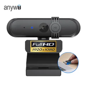 Anywii H806 1080P通用串行总线网络摄像头全高清摄像机网络摄像头，带盖麦克风，适用于苹果笔记本电脑桌面呼叫会议直播
