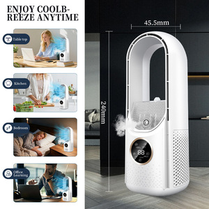 Portable Bladeless Air Cooler Humidifier 10M Electric Fan With Digital Display Desktop Cooler For Home Office Dormitory - Product Image 2