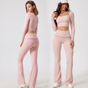 Roregal Hot Sale Sportswear Gym Fitness Yoga Wear Workout Clothes Outfit Four Way Stretch <strong>Activewear</strong> Yoga Set for Women - Product Image 1