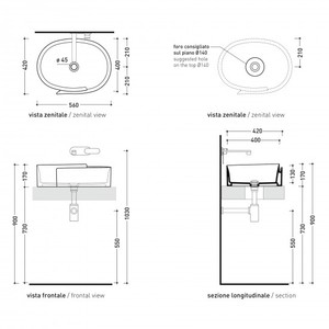 Catégorie de produits Flaminia Roll56 Bicolor Recessed Basin - Product Image 5