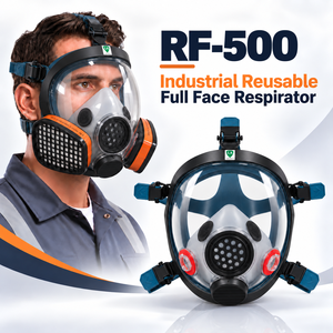 Máscara de Gas de Protección Completa, Antipolvo, con Cartucho Químico Reutilizable, Ajuste Cómodo, Respirador de 3 Capas con Dos Filtros - Product Image 1