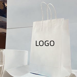 Wholesale White Kraft Paper <strong>Bags</strong> Customised Shoe and Clothing Outer Packaging <strong>Bags</strong> with Your Own Badge - Product Image 3