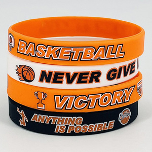 24 Hour Shipment Spot Goods Fast Shipping Basketball Silicone Wristband for Events