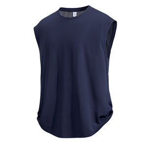 T-shirt sans manches en soie glacée pour homme, léger et respirant, débardeur de sport, course à pied, entraînement, veste athlétique sans manches - Product Image 5