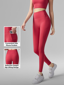 Leggings <span class=keywords><strong>de</strong></span> Yoga Premium con Logotipo Personalizado y Bolsillos para Teléfono para <span class=keywords><strong>Mujer</strong></span>, Pantalones Deportivos <span class=keywords><strong>de</strong></span> Cintura Alta con Panel <span class=keywords><strong>de</strong></span> Malla - Product Image 2