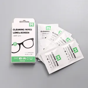 Benutzer definierte 10-teilige Verpackung Kamera Bildschirm reinigung Wet Wiping Brille Brille Brille nass Reiniger Tücher