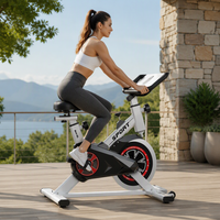 Sepeda Spinning Magnetik Tegak, Sepeda Olahraga Indoor dengan Penggerak Sabuk yang Senyap untuk Rumah & Gym Komersial