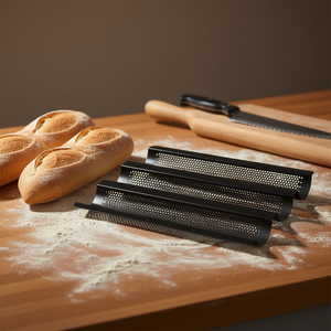 ถาดอบขนมปังบาแกตต์เคลือบสารกันติด ขนาด 40x30x4 ซม. สำหรับทำขนมปัง - Product Image 3