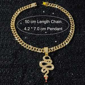 Nuevo Collar con Colgante de Serpiente de Aleación Brillante con Diseño de Personalización Simple, Collar Hiphop para Hombre, Joyería al por Mayor - Product Image 5