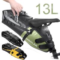 Prix direct usine – Sacoche de selle portable et étanche 13L, grande capacité, pour vélo de route, sacoche arrière pour longues distances avec pochette à outils