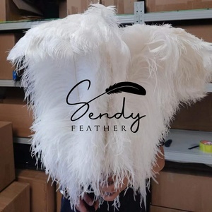 Plumes d'autruche blanches de haute qualité, grandes, de 24 à 26 pouces, pour la décoration de centres de table de carnaval, de festivals, de fêtes et de mariages (vente en gros) - Product Image 2