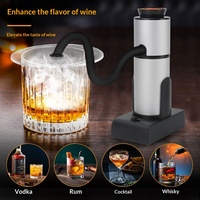 Kit fumeur à whisky électrique avec briquet intégré rechargeable, écologique, portable, 6 copeaux de bois, coffret cadeau, marque TX, design moderne en acier inoxydable