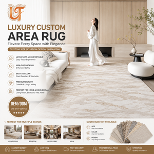 Grande Tappeto di Lusso in Stile Nordico, Impermeabile, in Poliestere a Trama Piatta, Antiscivolo, Misura Personalizzabile per Villa, Hotel, Soggiorno - Product Image 1