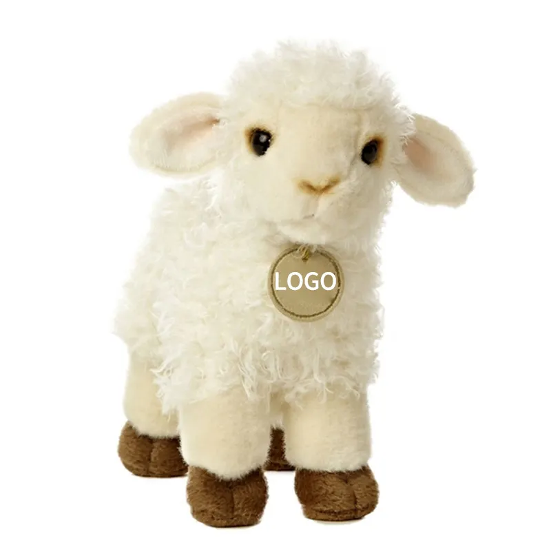 Factory Custom Peluche Little White Standing Adorable Cuddly Sheep Goat Stuffed Plush Baby Toys