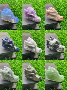 งานแกะสลักหินอเมทิสต์ธรรมชาติขนาด 1.5 นิ้ว ของขวัญคริสตัลรูปหัวมังกร - Product Image 3