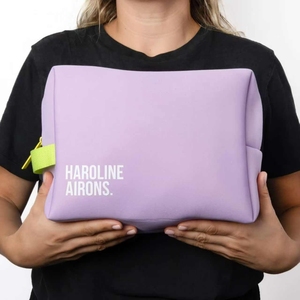 Mini bolso de belleza para mujer con logotipo personalizado de 11 pulgadas, herramientas de maquillaje de viaje de PU, neceser de cosméticos, neceser de Color en contraste con asa pequeña - Product Image 4