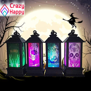 2025 Halloween plástico LED colorido gradiente calavera linterna calabaza luz nocturna Navidad faro 14*5CM - Product Image 1