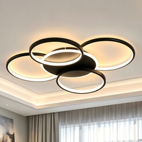 Plafonnier LED moderne à 4 anneaux entrelacés, intensité variable, pour salon, chambre, salle à manger, hall d'entrée, cuisine