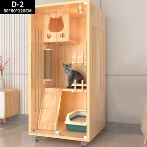 Gỗ vật nuôi mèo cây nhà gỗ rắn hai mèo biệt thự lồng nhà kính sang trọng toàn cảnh nhà Mèo - Product Image 5