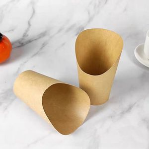 Contenedor de caja de aperitivos de vaso de papel Kraft PLA desechable personalizado tamaño único 3oz para patatas fritas para llevar alimentos/Embalaje de azúcar PE - Product Image 6