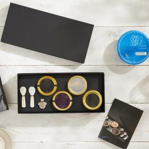 Boîte d'emballage personnalisée avec logo, biodégradable, pour caviar de saumon russe, cuillère à caviar, boîte à caviar en papier avec couvercle supérieur, boîte cadeau - Product Image 1