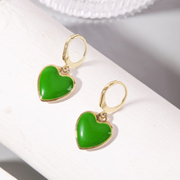 Boucles d'oreilles goutte d'eau pour femmes, ornement en forme de cœur avec décor de coeur, bijoux à la mode pour dames, cadeau de saint-valentin, fête des mères