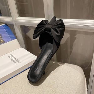 Sandales décontractées noires pour femmes printemps-automne 2025, antidérapantes, à talon haut et bout pointu, tendance et respirantes - Product Image 5