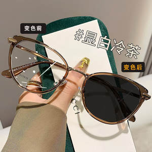 Montures de lunettes rétro œil de chat pour femmes, monture complète, protection photochromique contre la lumière bleue, lentilles Ac, indice 1.55, RG8074 - Product Image 4