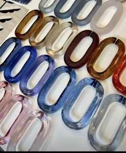 Modern Resin Chain Link <b>Wall</b> Hanging Decor <b>Geometric</b> Abstract Design Multi Color Vertical Pattern Home Room Divider <b>Art</b> Colorful - Product Image 4